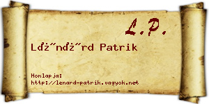 Lénárd Patrik névjegykártya