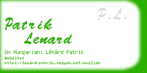patrik lenard business card