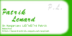 patrik lenard business card